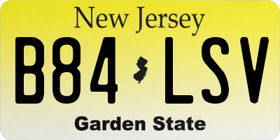 NJ license plate B84LSV