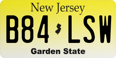 NJ license plate B84LSW