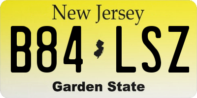 NJ license plate B84LSZ