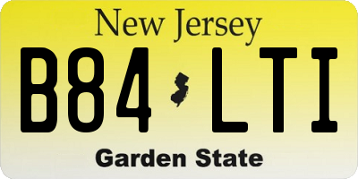 NJ license plate B84LTI