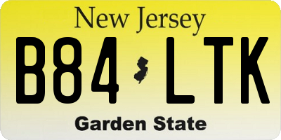 NJ license plate B84LTK