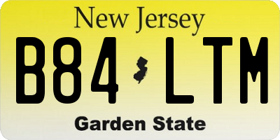 NJ license plate B84LTM