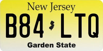 NJ license plate B84LTQ