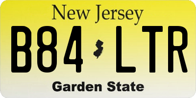 NJ license plate B84LTR