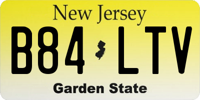 NJ license plate B84LTV