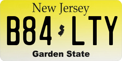 NJ license plate B84LTY