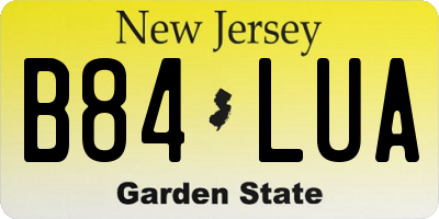 NJ license plate B84LUA