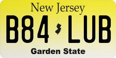 NJ license plate B84LUB
