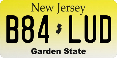 NJ license plate B84LUD