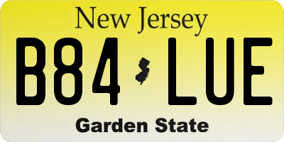 NJ license plate B84LUE