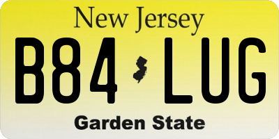 NJ license plate B84LUG