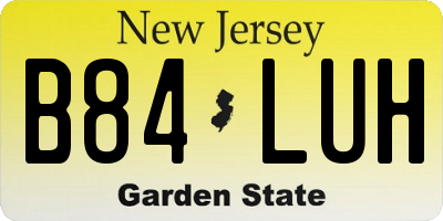 NJ license plate B84LUH