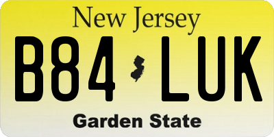NJ license plate B84LUK