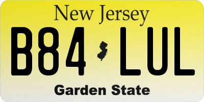 NJ license plate B84LUL