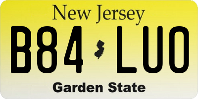 NJ license plate B84LUO