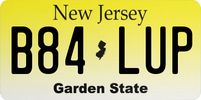NJ license plate B84LUP