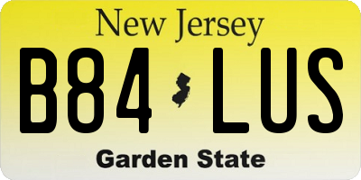 NJ license plate B84LUS