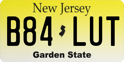 NJ license plate B84LUT
