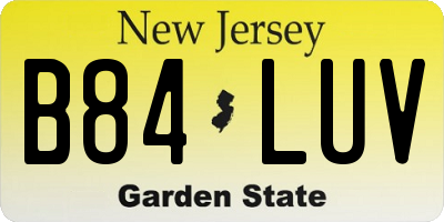 NJ license plate B84LUV