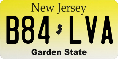 NJ license plate B84LVA
