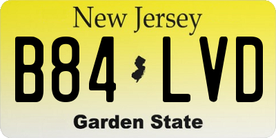 NJ license plate B84LVD