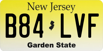 NJ license plate B84LVF
