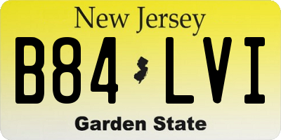 NJ license plate B84LVI