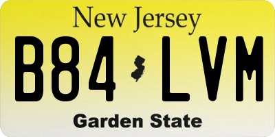 NJ license plate B84LVM