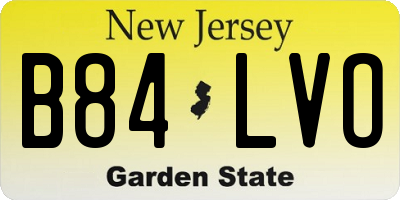 NJ license plate B84LVO