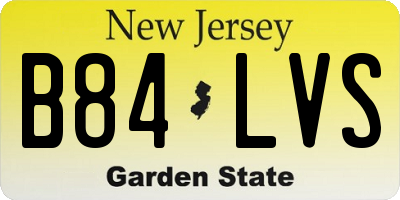 NJ license plate B84LVS