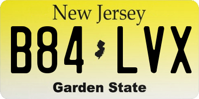 NJ license plate B84LVX