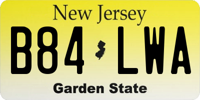 NJ license plate B84LWA