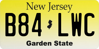 NJ license plate B84LWC