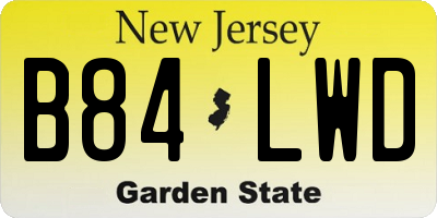 NJ license plate B84LWD
