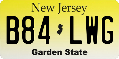 NJ license plate B84LWG