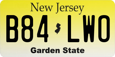 NJ license plate B84LWO