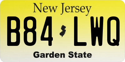NJ license plate B84LWQ