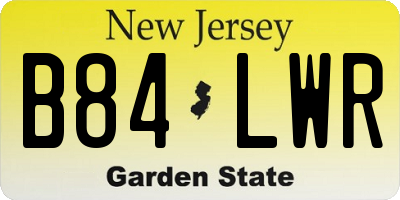 NJ license plate B84LWR