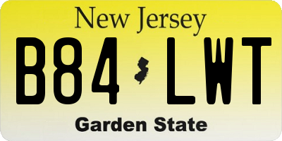 NJ license plate B84LWT