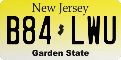 NJ license plate B84LWU