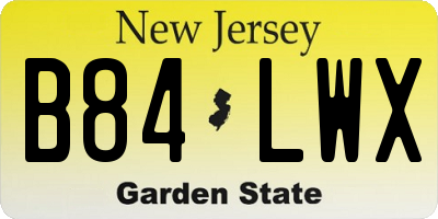 NJ license plate B84LWX