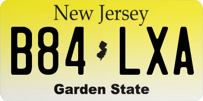 NJ license plate B84LXA