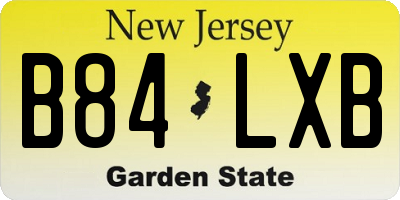 NJ license plate B84LXB
