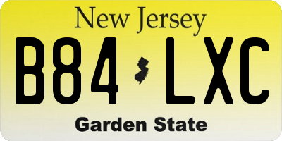 NJ license plate B84LXC