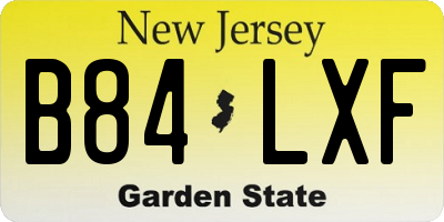 NJ license plate B84LXF