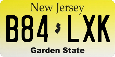 NJ license plate B84LXK