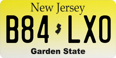 NJ license plate B84LXO