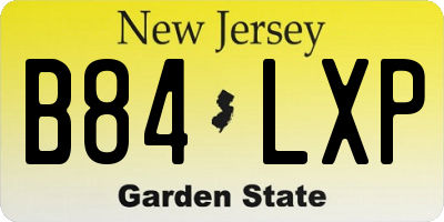NJ license plate B84LXP