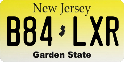 NJ license plate B84LXR