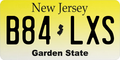NJ license plate B84LXS